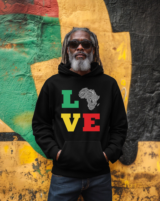 'Love Africa' Hoodie Black