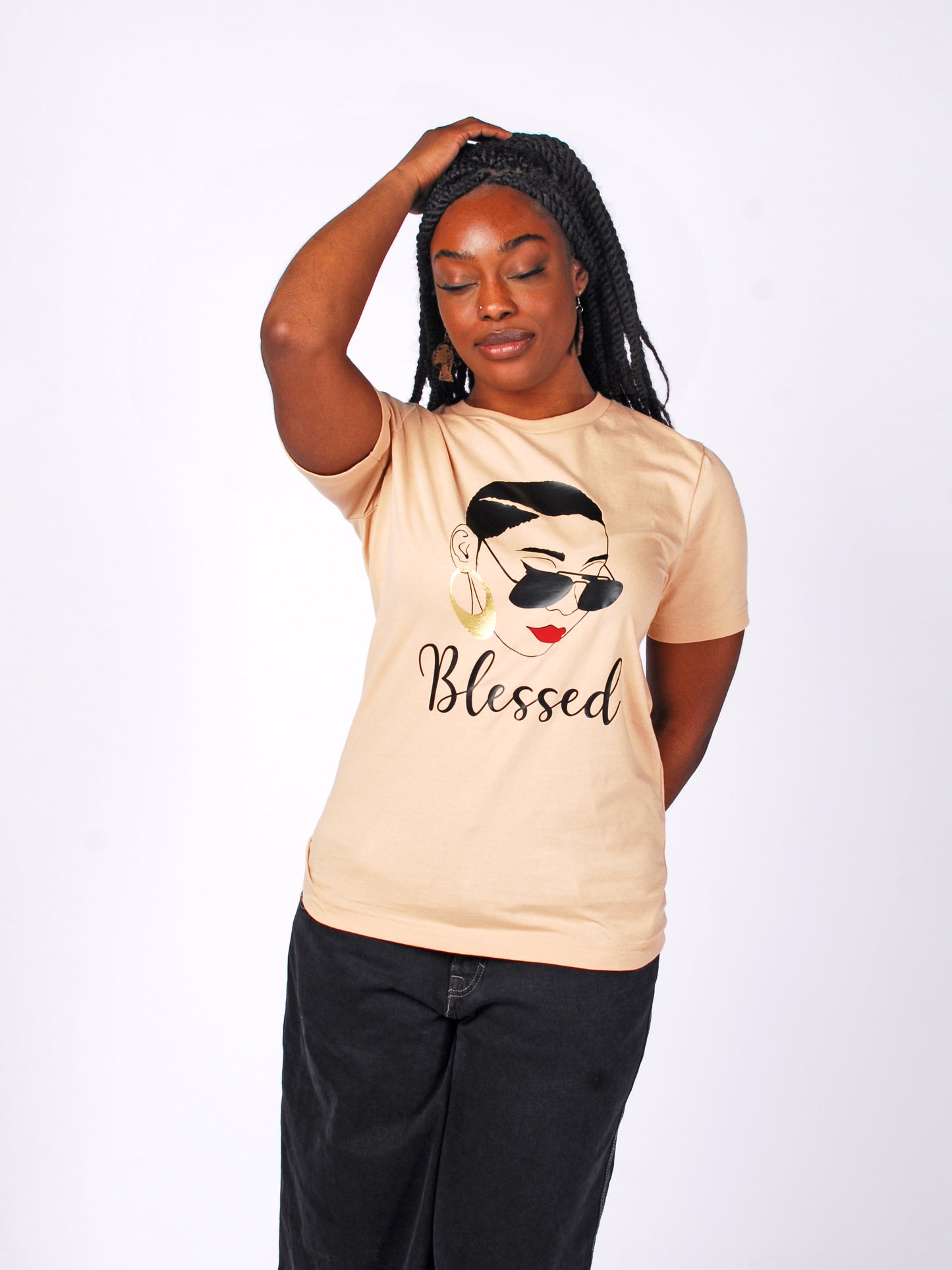 'Blessed' Tee Sand