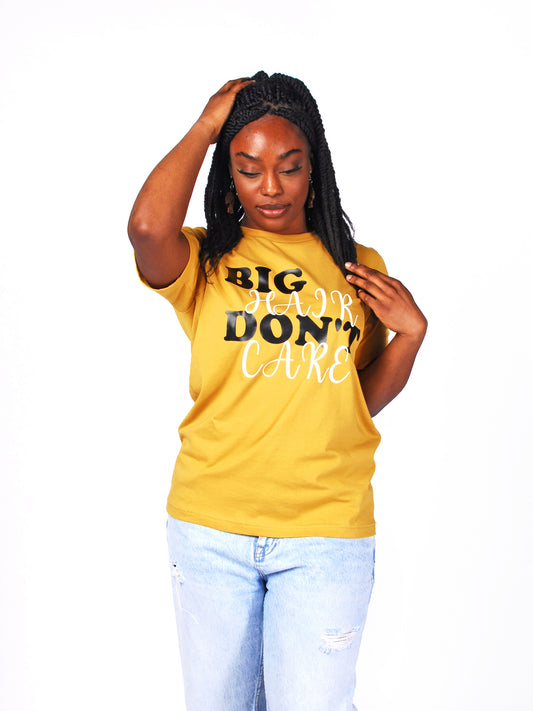 'Big Hair' Tee Mustard